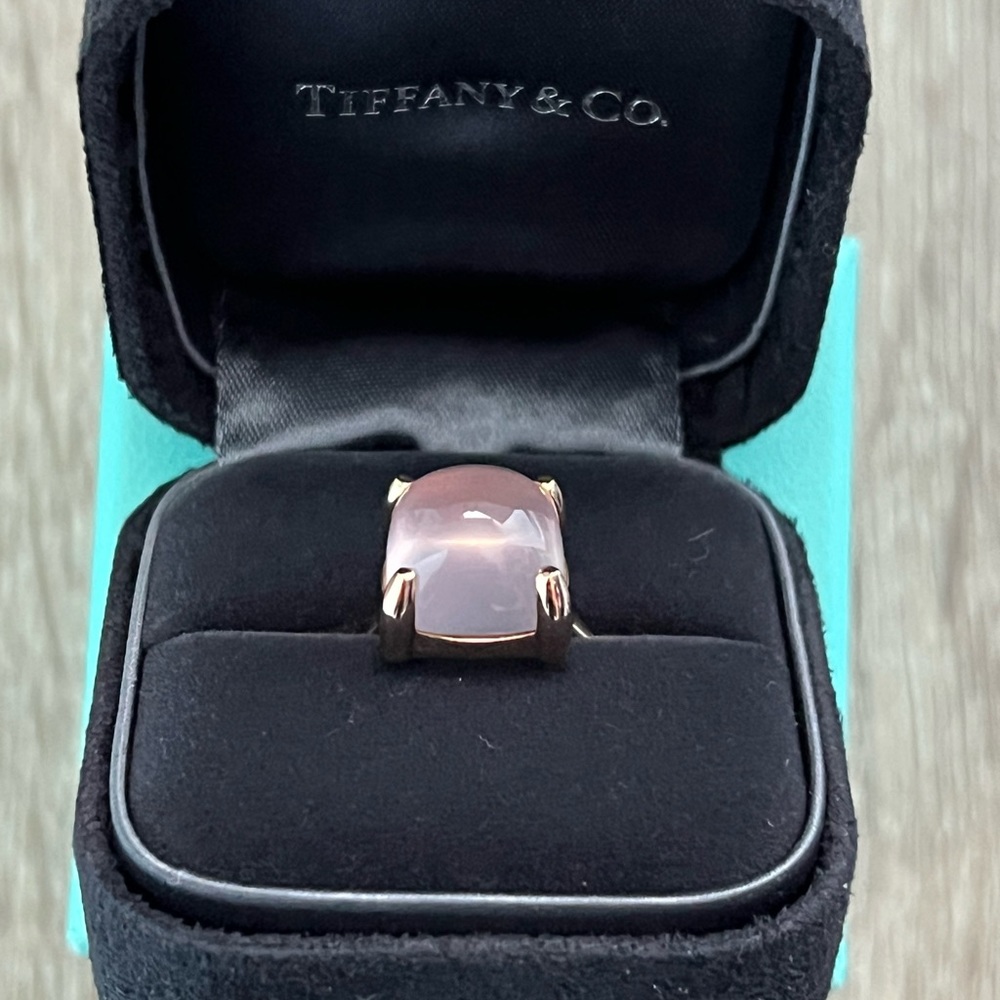 Tiffany & Co. rose quartz sugar stack ring